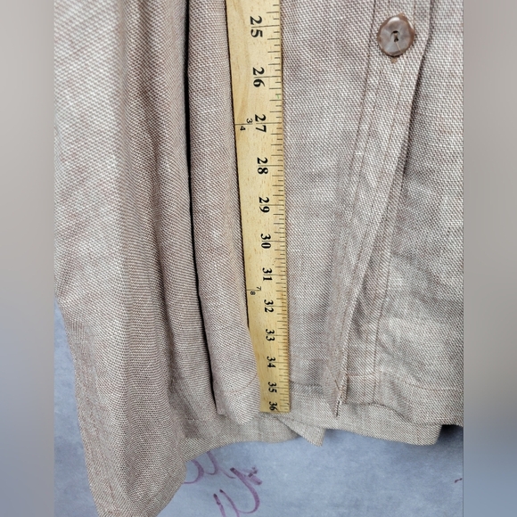 Maggie Barnes Shirt Womens 3X 26-38W Beige Linen Blend Jacket Shacket Breathable - Picture 5 of 7